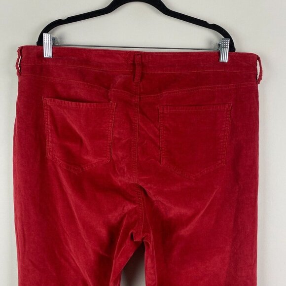 NYDJ Ami Twist Seam Ankle Slit Velvet Pants Size 18W Red - Picture 7 of 12